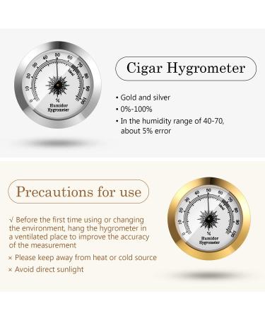 2 Pieces Hygrometer Analog Hygrometer Mechanical Round Hygrometer Humidity Gauge for Cabinet Cans  2 Inch (Silver  Gold) - Buy Online on GoSupps.com
