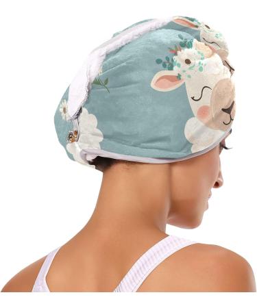 Shop Cute Floral Sheep Hair Towel 2 Pack - Super Absorbent Quick Dry Hair Turbans for Women & Girls - Buy Online on GoSupps.com