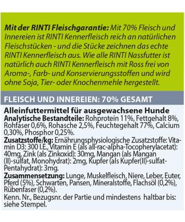 RINTI Kennerfleisch Ross 12 x 800 g - Premium Dog Food for Healthy Pets | International Shipping Available - Buy Online on GoSupps.com
