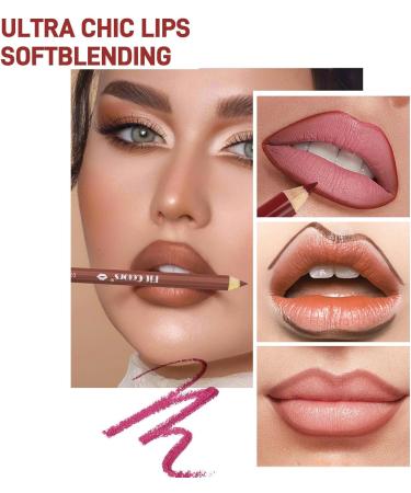  Gireatick Matte Finish Series Lip Pencil Set - Nude Red Brown Purple Creamy - Long Lasting Lip Makeup Pen - Water Resistant - 12 Pack - Buy Online on GoSupps.com