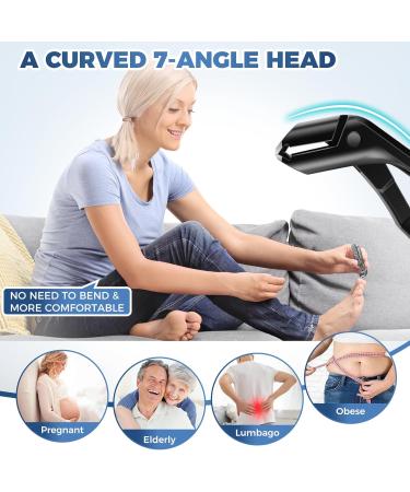 2024 Upgrade Angled Head Nail Clippers for Seniors Ergonomic Toenail Clipper for Thick Nails Premium Steel Toe Nails Clippers with Catcher for Men Black Nail Clippers - Buy Online on GoSupps.com