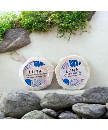 Luna Collagen & Biotin Shampoo and Conditioner Bar Set - Nourishing Hair Care for All Hair Types | Eco-Friendly & Sulfate-Free - Buy Online on GoSupps.com