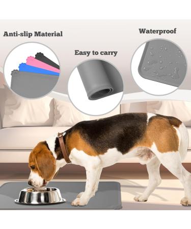 Buy Silicone Bowl Base Set (54x38cm) - Slipproof Dog & Cat Feeding Mat Waterproof & Durable - Pink 53x37cm - Buy Online on GoSupps.com