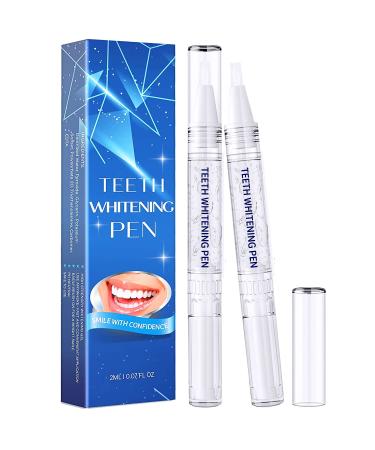 Teeth Whitening Pen (2 Pens), Painless Whitening for Sensitive Teeth, Bright White Smile, 20+ Uses, Effective, Travel-Friendly, Easy to Use, Mint Flavor
