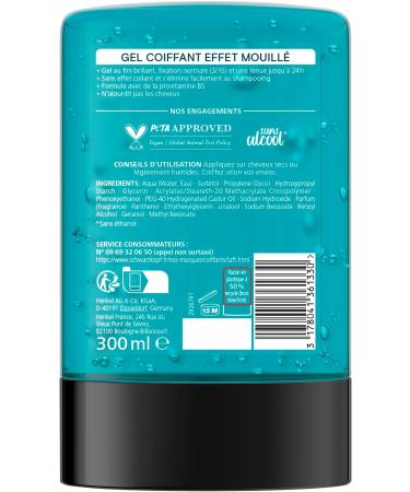Schwarzkopf - Taft - Gel Tube Coiffant - Wet Effect Gel - Intense Shine - Normal Hold - Gentle on Hair - Long-Lasting Hold - No Sticky Effect - Provitamin B5 Formula - 300 ml - Buy Online on GoSupps.com