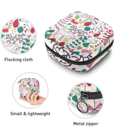 GIAPB Period Bag - Vintage Flowers Deer Color5096 | Sanitary Napkin Storage & Travel Makeup Pouch - Buy Online on GoSupps.com
