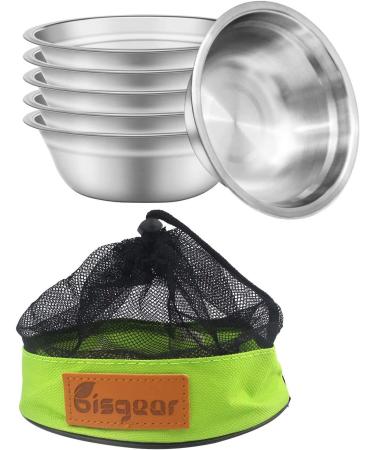 Bisgear Stainless Steel 6pcs 10.25 Divided Plates + Bowl Outdoor Dinnerware Set - BPA Free Round Plates for Backpacking, Hiking, Picnic & BBQ - Buy Online on GoSupps.com