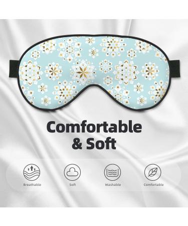 Geometry Snowflakes Sleep Eye Mask - Adjustable Strap Light Blocking Soft & Breathable Eye Shade for Men & Women - Pattern 19 - Buy Online on GoSupps.com
