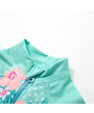 BONVERANO Baby Girls Swimsuit | Long Sleeve One Piece Swimwear UPF 50+ Sun Protection | 6-9 Months Green - Buy Online on GoSupps.com