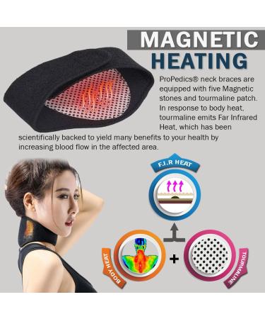 Propedics Self-Heating Neck Brace with Magnetic Therapy for Neck Pain Relief - Adjustable, Soft Collar for Stiff Neck - Tourmaline Cervical Wrap - Buy Online on GoSupps.com