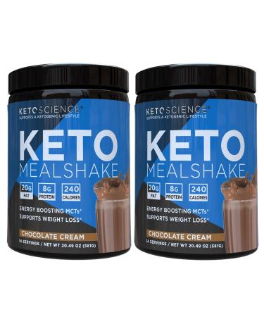 Keto Science Ketogenic Meal Shake, Energy Boosting MCTs, Supports Weight Loss, Keto and Paleo Friendly, Chocolate Cream Flavor, 28 Servings,1.28 Pound (Pack of 2) Chocolate 1.28 Pound (Pack of 2)