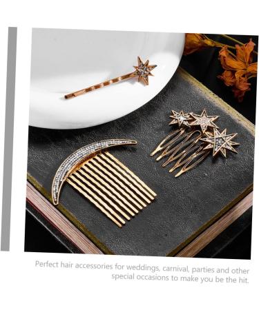MAGICLULU 3 Sets Star Moon Hairpin Foundation Spatula for Face Wedding Hair Clips Hair Comb Moon Star Side Comb Wedding Ceremony Decorations Women s Suits Metal Bridesmaid Star Shape Alloy - Buy Online on GoSupps.com