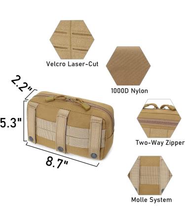Tactical Molle Horizontal Admin Pouch - Multi-Purpose EDC Tool Bag (Black) - Buy Online on GoSupps.com