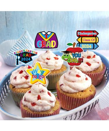 24Pcs Kindergarten Graduation Cupcake Toppers Kindergarten Graduation Cupcake Picks for Kindergarten Graduation Party Decorations - Buy Online on GoSupps.com