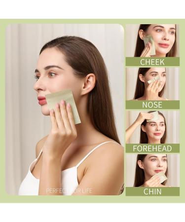 Teenitor 400 Counts Oil Blotting Sheets for face Blotting Paper for Oily Skin Care Green Tea Oil Absorbing Sheets Makeup Blotting Paper Facial Tissue Large 10cmx7cm - Buy Online on GoSupps.com