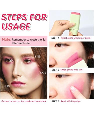 Make up Blushes Stick Cream Buildable Multi Stick - Easy Application Long Wearing Lightweight Finishing Makeup for Eye Shadow and Lipstick Shakven 01# - Buy Online on GoSupps.com