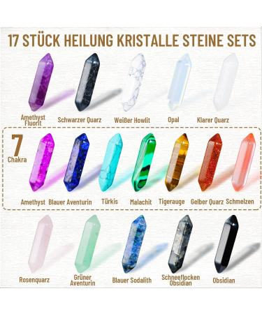 17-Piece Healing Crystal Sets - Reiki & Chakra Healing - Amethyst Tiger Eye Obsidian Rose Quartz - Spiritual Decor & Esoteric Gifts - Buy Online on GoSupps.com