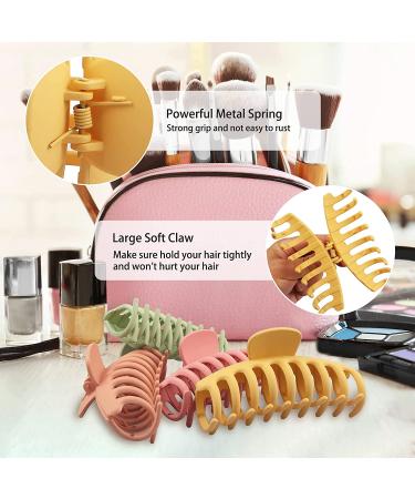 Beauty.H.C 8 Big Hair Clips - Fashion Banana Styling Claw Clip - Large Nonslip Matte Barrettes for Women - Butterfly Hairclips - Christmas Gift - Pastel Red - Buy Online on GoSupps.com