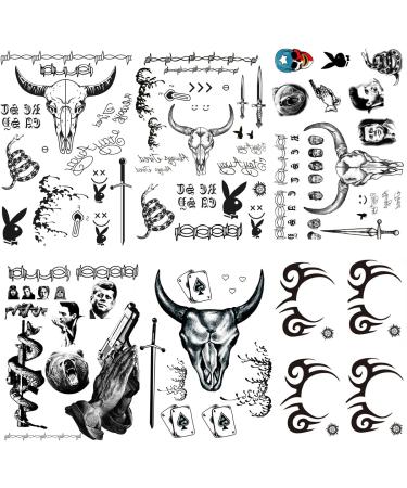 Temporary Face Tattoos  Tribal Tattoo Stickers  Fake Playboy Bunny Face Tattoos for Halloween Props Cosplay Makeup ML5TS4