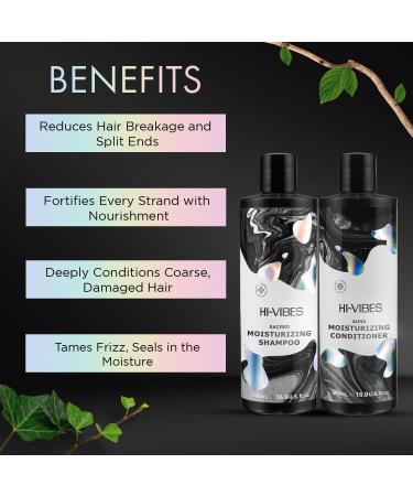 MOEHAIR Hi-Vibes Vegan Shampoo & Conditioner Set - Argan Oil Anti-Frizz Serum - Sulfate & Paraben Free Infused with Avocado & Coconut Oil - International Shipping - Buy Online on GoSupps.com