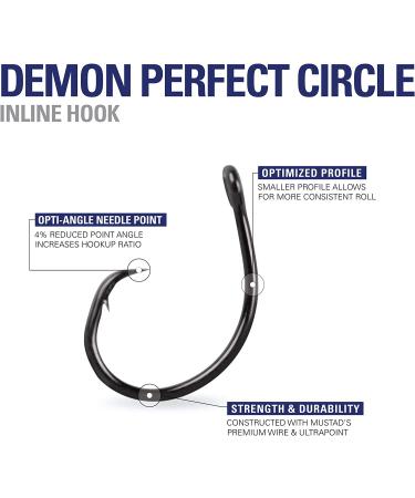 Mustad UltraPoint Demon Wide Gap In-Line Circle Hook 5/0 - Pack of 25 | Ideal for Catfish, Carp, Bluegill, Tuna | Saltwater/Freshwater Fishing Gear - Black Nickel - Buy Online on GoSupps.com