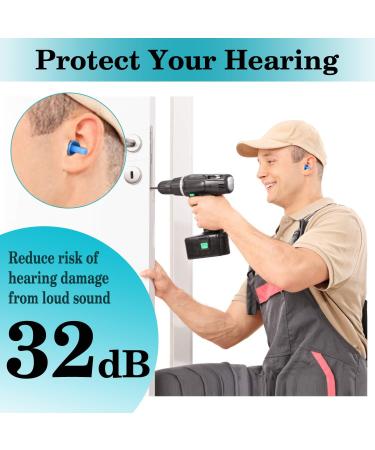 Vickay Reusable Silicone Ear Plugs 2 Pairs - 32dB NRR for Swimming, Sleeping, Snoring - Noise Reduction Hearing Protection - Includes Storage Cases and Travel Pouches (Dark Blue/Green) - Buy Online on GoSupps.com