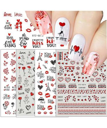 Manicure Cupid Cartoon Valentine Nail Art Stickers Love Heart 3D Decals Letters(STZ-G073) - Buy Online on GoSupps.com
