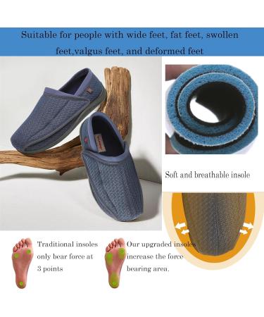 Extra Wide Diabetic Slip-On Shoes for Swollen Feet - Lightweight Breathable Adjustable Walking Shoes for Men (Dark Blue Size 11 - Buy Online on GoSupps.com