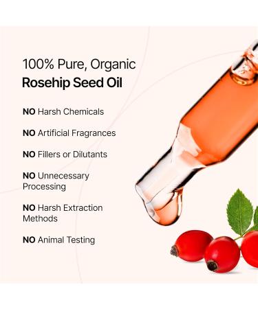 Organic Rosehip Seed Oil 100% Pure - Cold Pressed & Unrefined Facial Moisturizer Hair & Body Nourisher (60ml) - Shop Internationally - Buy Online on GoSupps.com