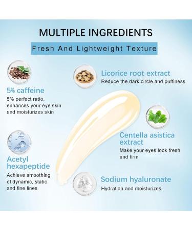 5% Caffeine Eye Serum - Reduce Dark Circles & Puffiness Anti-Aging Under Eye Cream with 360 Massage Roller - International Shipping Available - Buy Online on GoSupps.com