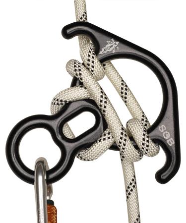SOB Abseed Figure 8 Ring - Aluminum Magnesium Alloy Safety Device for Outdoor Climbing & Hammocks | 40kN Black - Buy Online on GoSupps.com