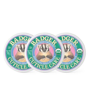 Badger - Cuticle Care, Soothing Shea Butter Cuticle Balm, Certified Organic, Nourish and Protect Cuticles and Nails, Fingernail Care, Protect Dry Splitting Cuticles, 0.75 oz (3 Pack) 0.75 Ounce (Pack of 3)