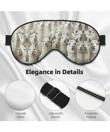 Cute Llama Print Unisex Sleeping Eye Mask - Soft Comfortable Light-Blocking Black Eye Mask for Better Sleep - Buy Online on GoSupps.com