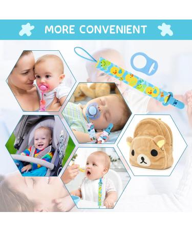 6-Pack Baby Pacifier Strap Holder Clips with Adapters | Cute Teething Toy Accessories for Newborns | Perfect Baby Shower Gift - Buy Online on GoSupps.com