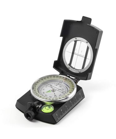 Eyeskey Multifunctional Tactical Survival Military Compass with Lanyard & Pouch | Waterproof & Impact Resistant | Lensatic Sighting Compass for Hiking EK1001 black compass