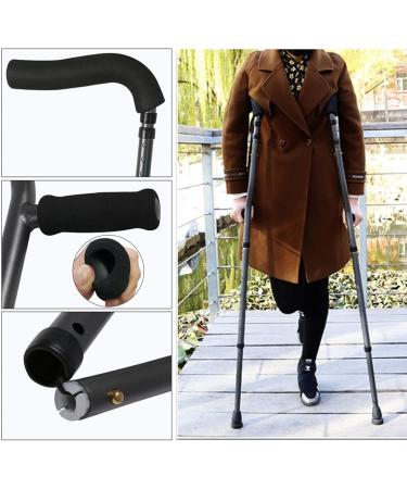 LINYUES Forearm Crutches Adult F-Shape Aluminum Crutches with Heavy Duty Non-Slip Rubber Feet Ergonomic Handles Load 130kg - Buy Online on GoSupps.com