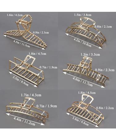 6 Pack Extra Large Gold Butterfly Hair Clips for Woman - Metal Barrettes for Thick Hair - Accessories for Medium to Thin Hair - Buy Online on GoSupps.com