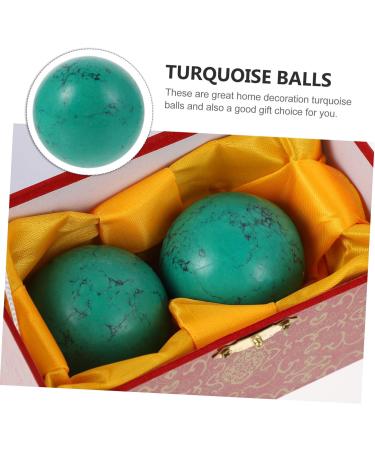 Magiclulu 2st Turquoise Baoding Balls - Handcrafted Green Gemstone Stress Relief & Fitness Gifts - Perfect Chinese Exercise Tool - Buy Online on GoSupps.com