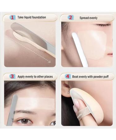 Korean Stainless Steel Makeup Spatula Set - Professional Picasso Spatula for Foundation Mixing - Includes Palette and Leather Cover - Buy Online on GoSupps.com