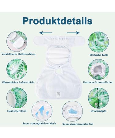 Shop Demigreat Folter Pants for Bitches | High-Suction Women's Bandages & Adjustable Dog Diapers | 3-Piece Set in Green Leaves - Buy Online on GoSupps.com