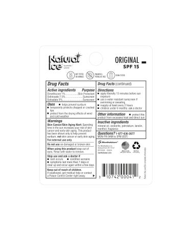 Natural Ice Original SPF 15 Medicated Lip Balm 0.15 Ounce - Buy Online on GoSupps.com