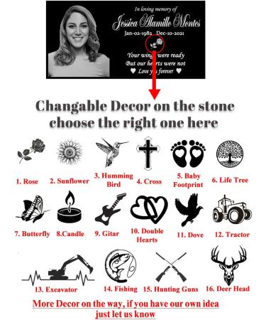 Personalized Black Granite Memorial Stone | 12x6 inches | Remembrance Gift for Loss of Loved One or Pet - Buy Online on GoSupps.com