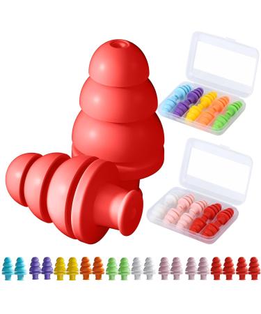 Ear Plugs for Sleeping Noise Cancelling 10 Pairs Reusable Earplugs for Sleeping Concert Snoring Travel Work Soft Style 8Colors 33dB Highest NRR