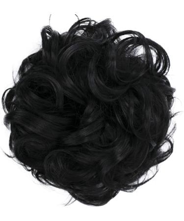 CAISHA by PRETTYSHOP Large Hairpiece Scrunchy Instant Updo Curly Messy Bun Black #1 - G1E - Buy Online on GoSupps.com