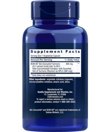 Life Extension Super Bio-Curcumin 400mg 60 Capsules - Pack of 2 | Powerful Antioxidant Supplement - Buy Online on GoSupps.com