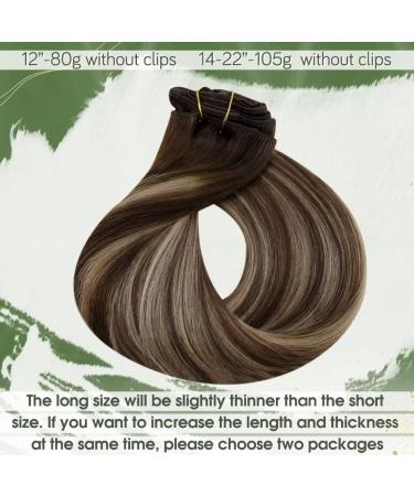 Hetto Balayage Clip Extensions - Remy Real Hair #4/27/4 Chocolate Brown to Caramel Blonde - 55 cm - Shop Best-Selling Internationally - Buy Online on GoSupps.com