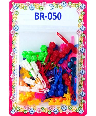 Tara Girls Super Cute Self Hinge Plastic Mulit Design Hair Barrettes Selection (BR50) - Buy Online on GoSupps.com