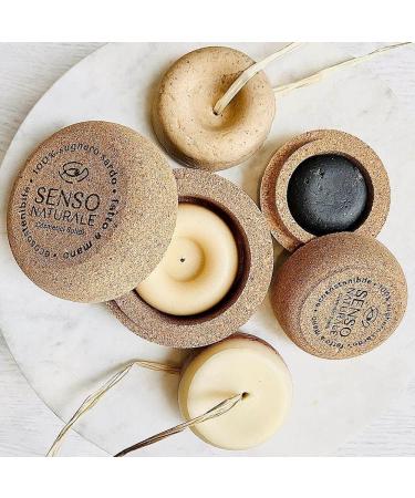 Senso Naturale DETOX Solid shampoo environmentally friendly and vegan antidandruff greasy hair cleanses without drying out the lengths 100 natural PH 45 50 with cork - Buy Online on GoSupps.com