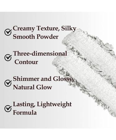 Boobeen Face Highlighter Palette - Long Lasting Shimmer & Glitter Contour Powder for Natural Glow - Diamond White - Buy Online on GoSupps.com