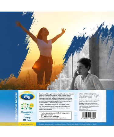  Vita 4u Magnesium bisglycinate 300 tablets 1800 mg of magnesium glycinate per day including 250 mg of elemental magnesium - Buy Online on GoSupps.com